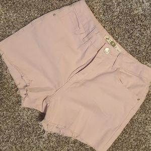 Baby pink high rise shorts